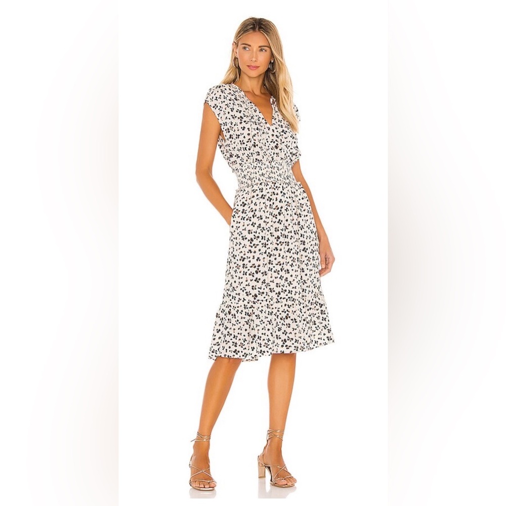 Rails Ashlyn Midi Dress Ivory Floral Cheetah XS